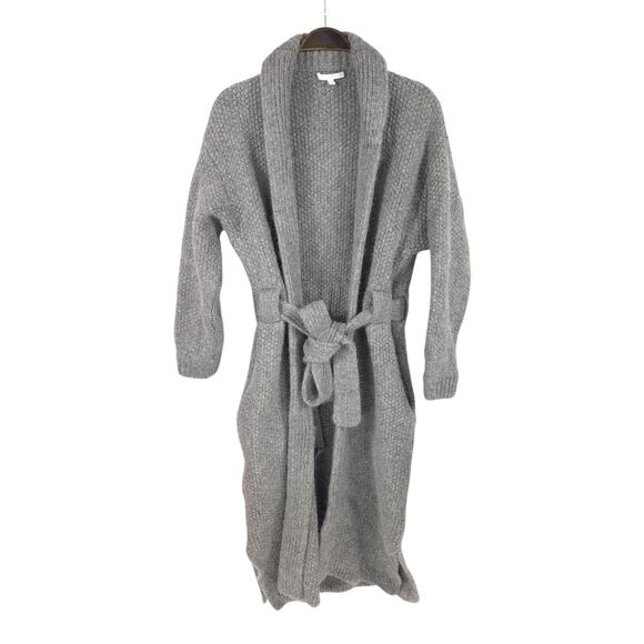 Lunya Chunky Wool Knit Cardigan Long Sweater Belted Robe Cozy XS/S - Picture 4 of 11